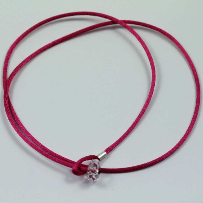 Collier Cordon soie épais - Fushia