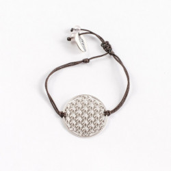 Bracelet Fleur de vie (cordon en soie) - Chocolat