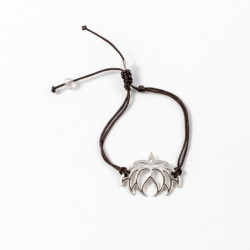 Bracelet - Fleur Cristal'In (cordon soie) - Chocolat