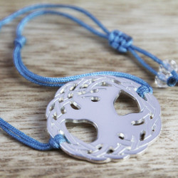 Bracelet Arbre sacré (cordon soie)  - Bleu