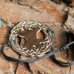 Bracelet Arbre sacré (cordon soie)  - Gris anthracite