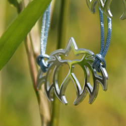 Bracelet - Fleur Cristal'In (cordon soie) - Bleu